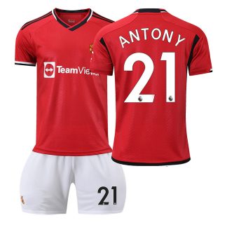 Billige Fußballtrikots Für Kinder Manchester United 23-24 Trikot Trikotsatz bestellen mit Aufdruck ANTONY 21