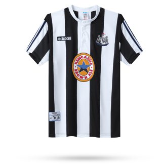 Günstig Fußballtrikots Vintage Newcastle United 1995/97 Heimtrikot weiß schwarz Kurzarm