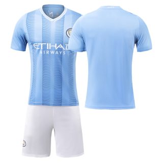 Günstig Trikots Bestellen Kinder Fußball Trikot Manchester City 2023-24 Heimtrikot Trikotsatz Kit
