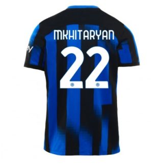Günstig Fußballtrikots Herren Inter Milan Heimtrikot 2023-24 Kurzarm mit Aufdruck Henrikh Mkhitaryan 22