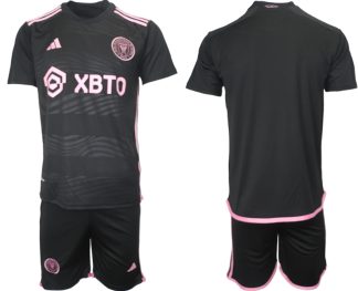 Fussballtrikots Günstig Herren Inter Miami CF Auswärtstrikot 2023-24 schwarz rosa Trikotsatz Kit