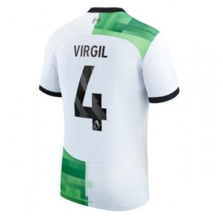 Günstig Fußballtrikots Herren Liverpool Auswärtstrikot 2023-24 Kurzarm mit Aufdruck Virgil van Dijk 4