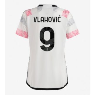 Neuen Frauen Juventus Auswärtstrikot 2023-24 Kurzarm mit Aufdruck Dusan Vlahovic 9