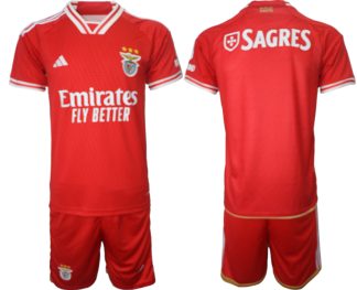 Fußballtrikot für Herren Benfica Heimtrikots 2023-24 Trikotsatz Kit