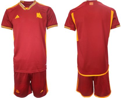 Fußballtrikot Herren Heimtrikot AS Roma 2023-24 Trikot Rot Trikotsatz Kit