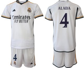 Günstig Fußballtrikots Herren Real Madrid Heimtrikot 2023-24 Fußballtrikots Set ALABA 4