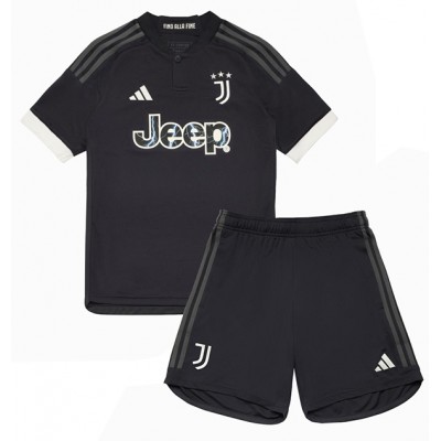 Günstig Fußballtrikots Kinder Juventus 3rd trikot 2023-24 schwarz Kurzarm + Kurze Hosen