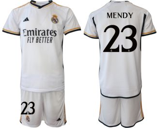 Günstig Fußballtrikots Real Madrid Heimtrikot 2023-24 Fußballtrikots Set mit Aufdruck MENDY 23