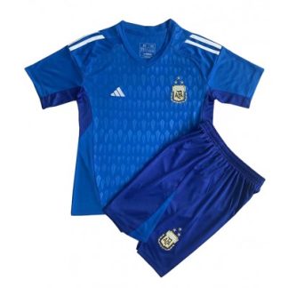 Kindertrikot Argentinien Torwart Auswrts Trikotsatz WM 2022 blau Fuballtrikots